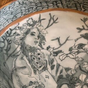 Vintage Art Nouveau Ceramic Plate